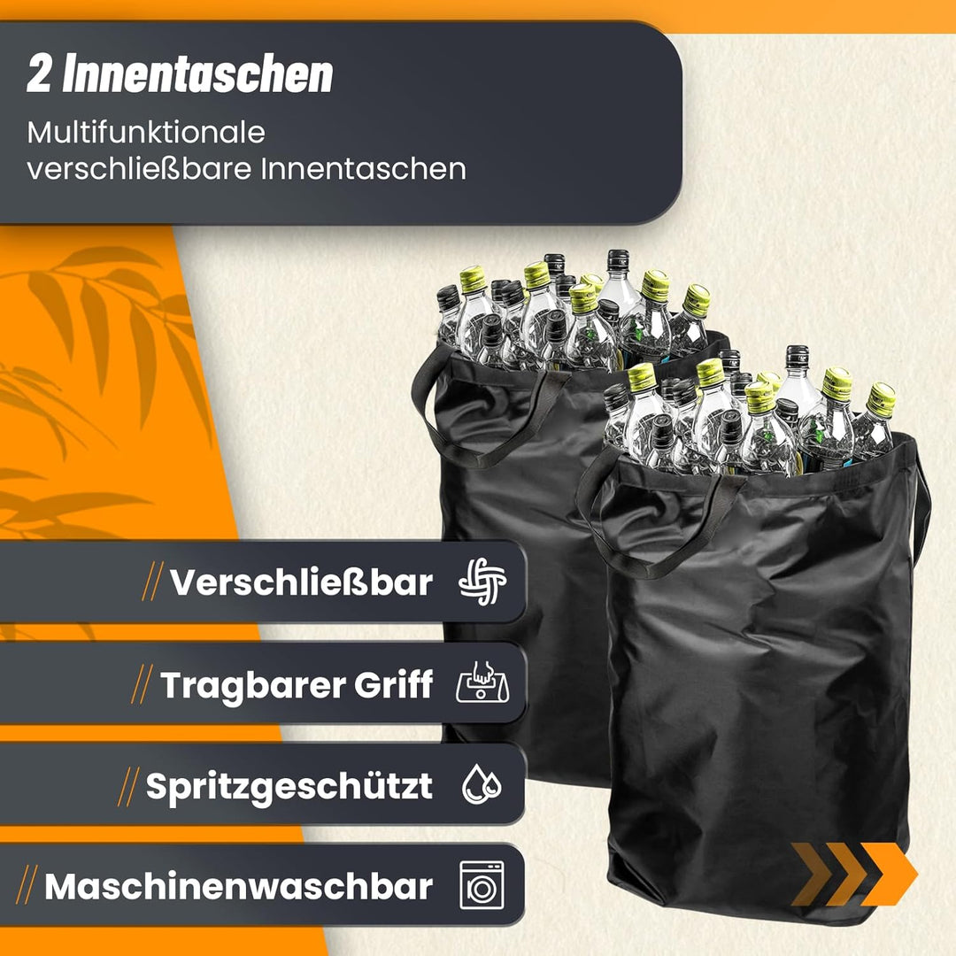 MIDINGCHAI 160L Pfandflaschen Sammelbehälter mit Deckel, Behälter Leergut & Altglas & Papiermüll Rec
