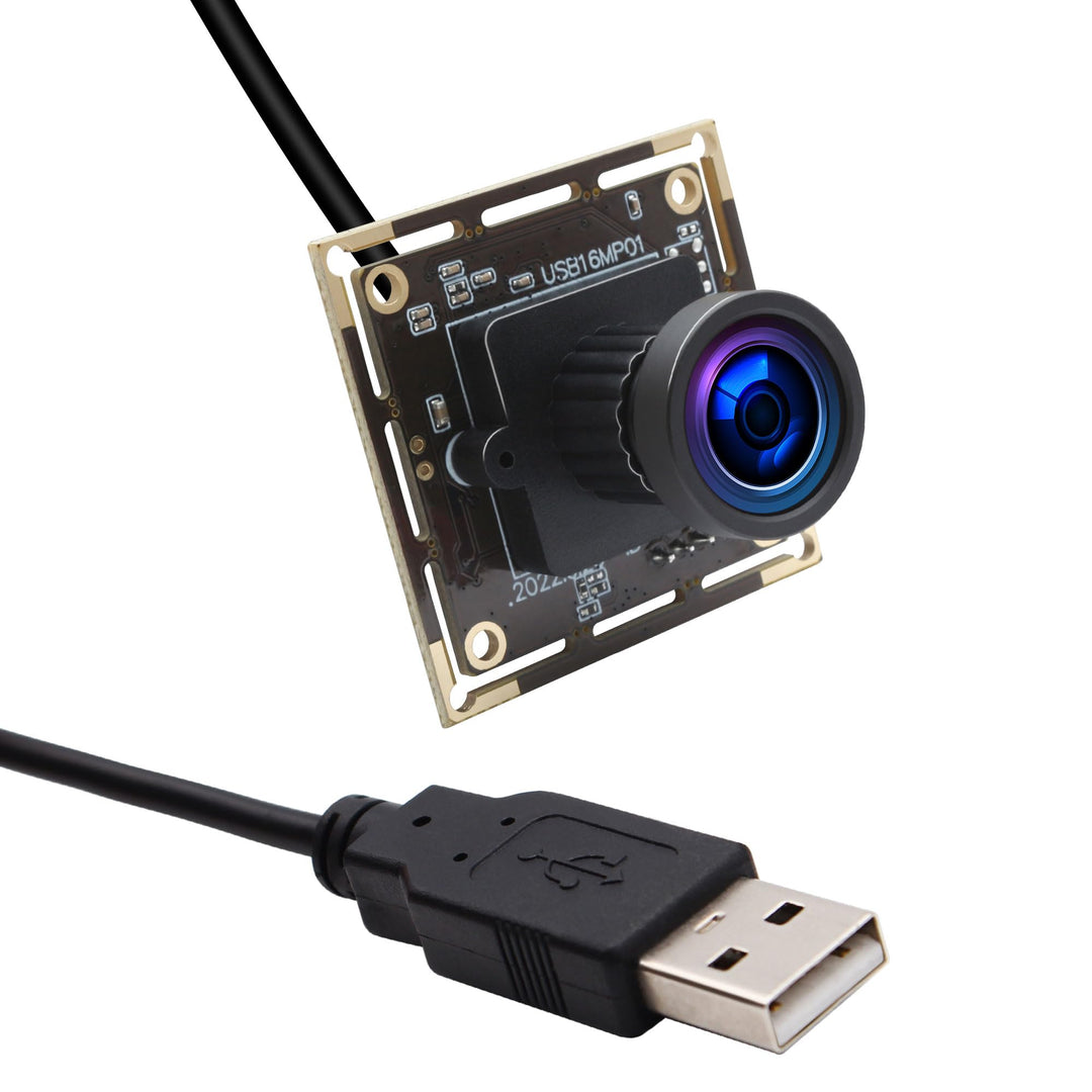 ELP 16MP USB-Kameramodul Weitwinkel 110 Grad Keine Verzerrung Objektiv Webcam, Ultra HD 3496P USB-Ka