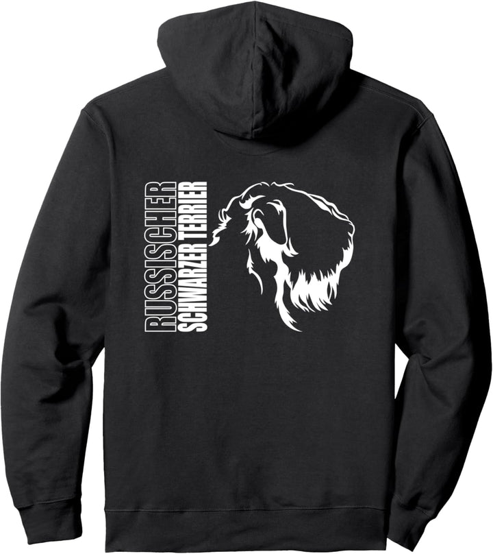 Russischer Schwarzer Terrier Profil Hunderasse Hund Hunde Pullover Hoodie