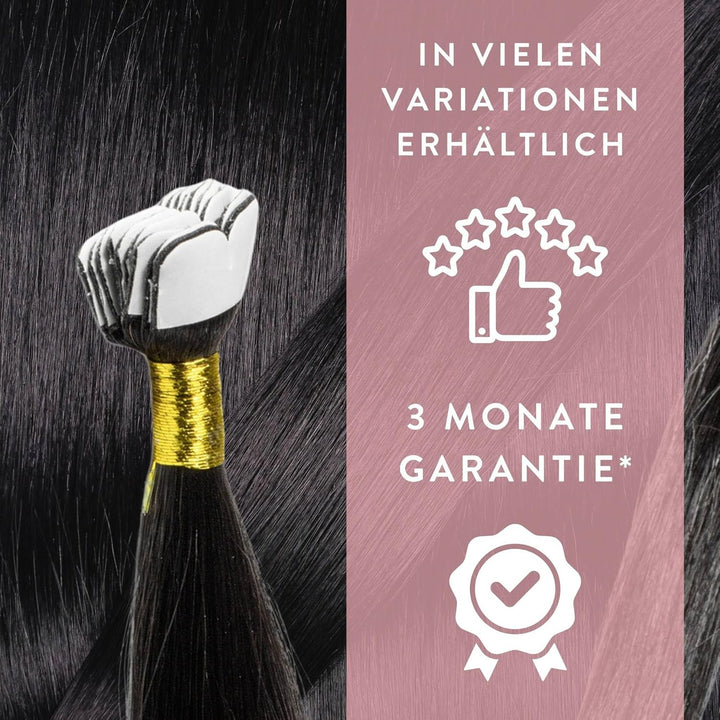 hair2heart Premium Mini Tape Extensions Echthaar - 12 Tapes 40cm 2/0 schwarz 40cm 12 Strähnen #1 Sch