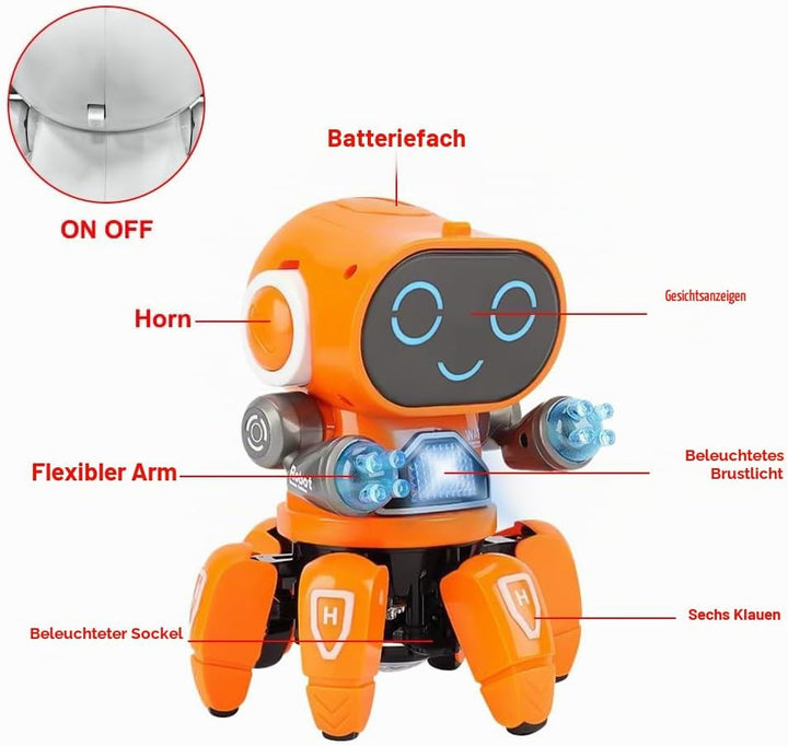 YATOSEEN Kinder Roboter Spielzeug, Begleitroboter für Kinder, mit Bunter Lichtprojektion, Tanzen, Si