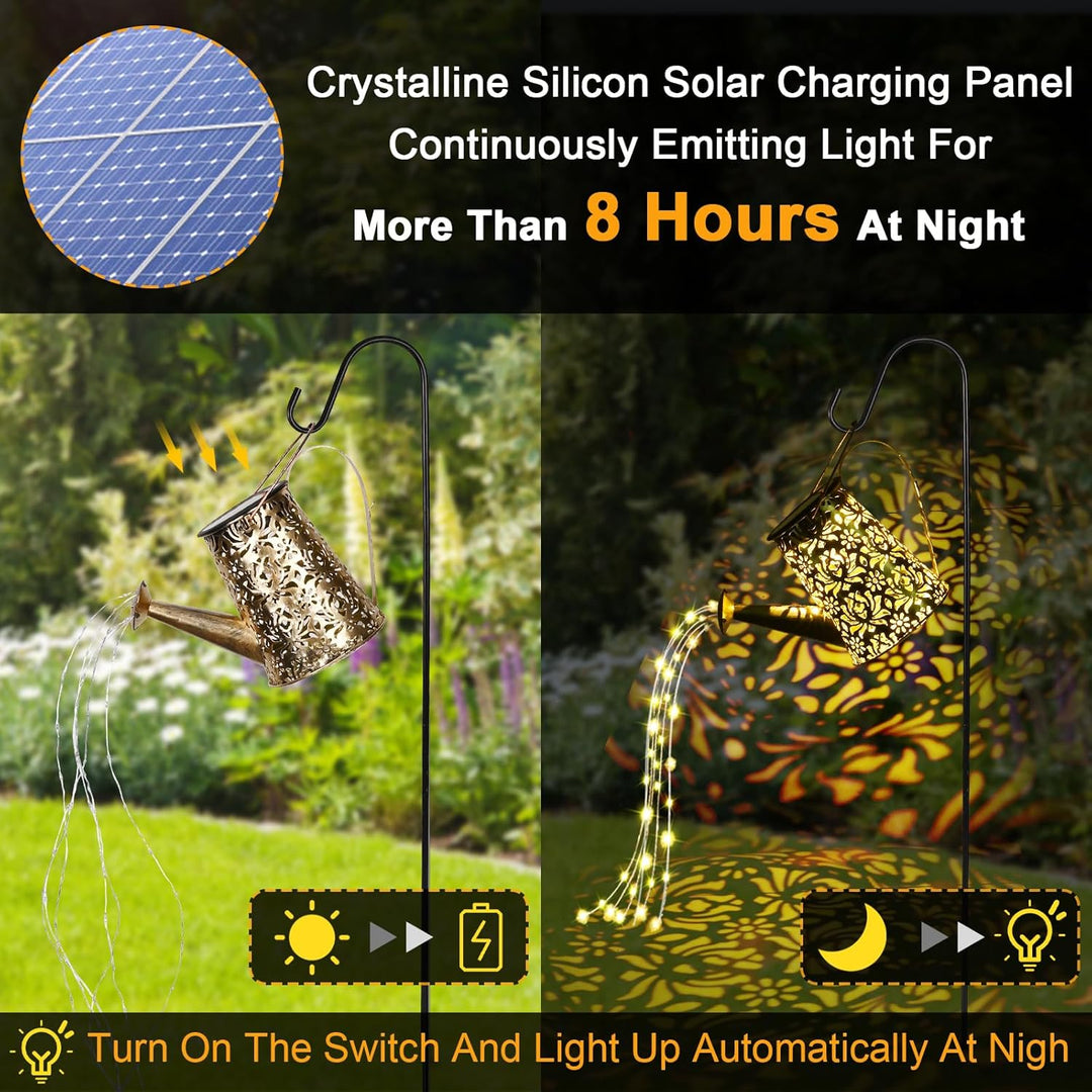 GuKKK Solar Giesskanne mit Solarlampen für Aussen, Solarlampen für Aussen Garten LED Lichter mit Sch