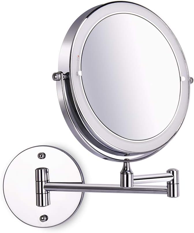 Loywe Beleuchtet Kosmetikspiegel 10-Fach mit Beleuchtung LED Wandmontage Touchscreen für Badezimmer,