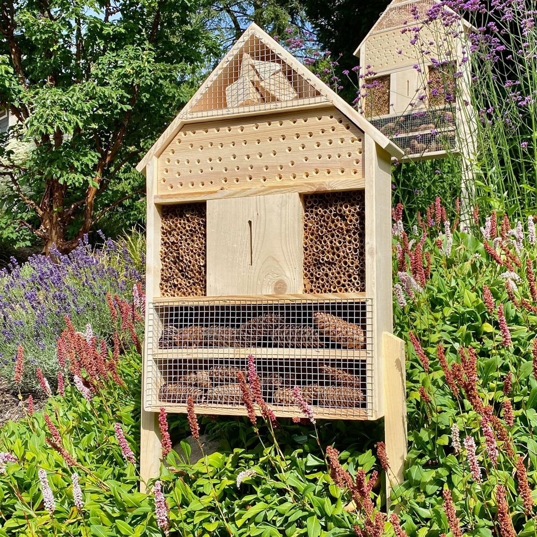 GARTENETAGE Insektenhotel XXL/Naturbelassenes, massives Insektenhaus & Bienenhotel/Insektenhotel zum