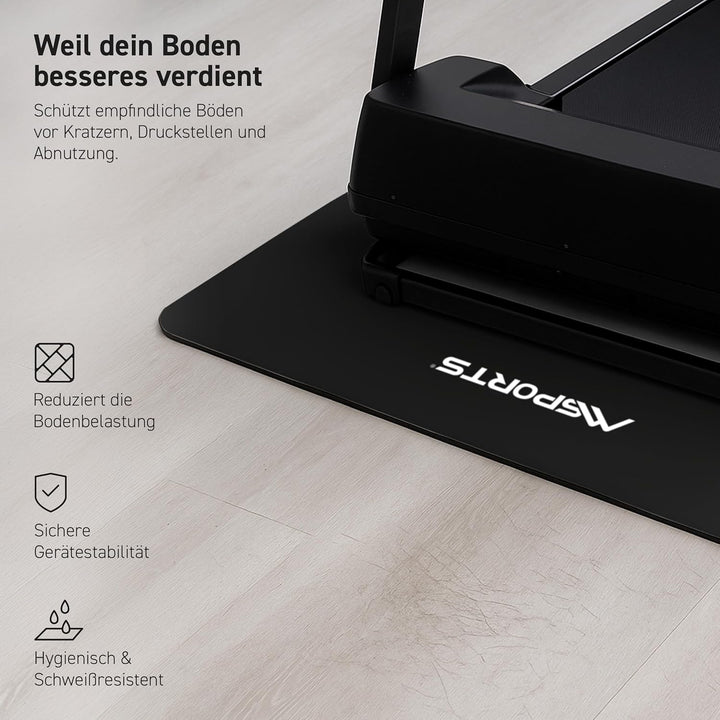 MSPORTS Bodenschutzmatte Premium für Fitnessgeräte - wiederstandsfähige Unterlage für Crosstrainer,