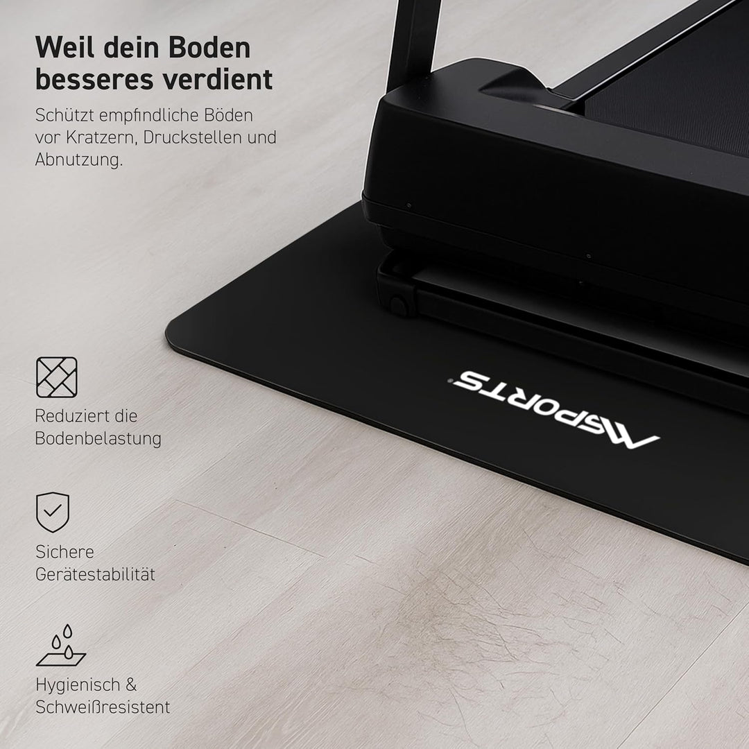 MSPORTS Bodenschutzmatte Premium für Fitnessgeräte - wiederstandsfähige Unterlage für Crosstrainer,