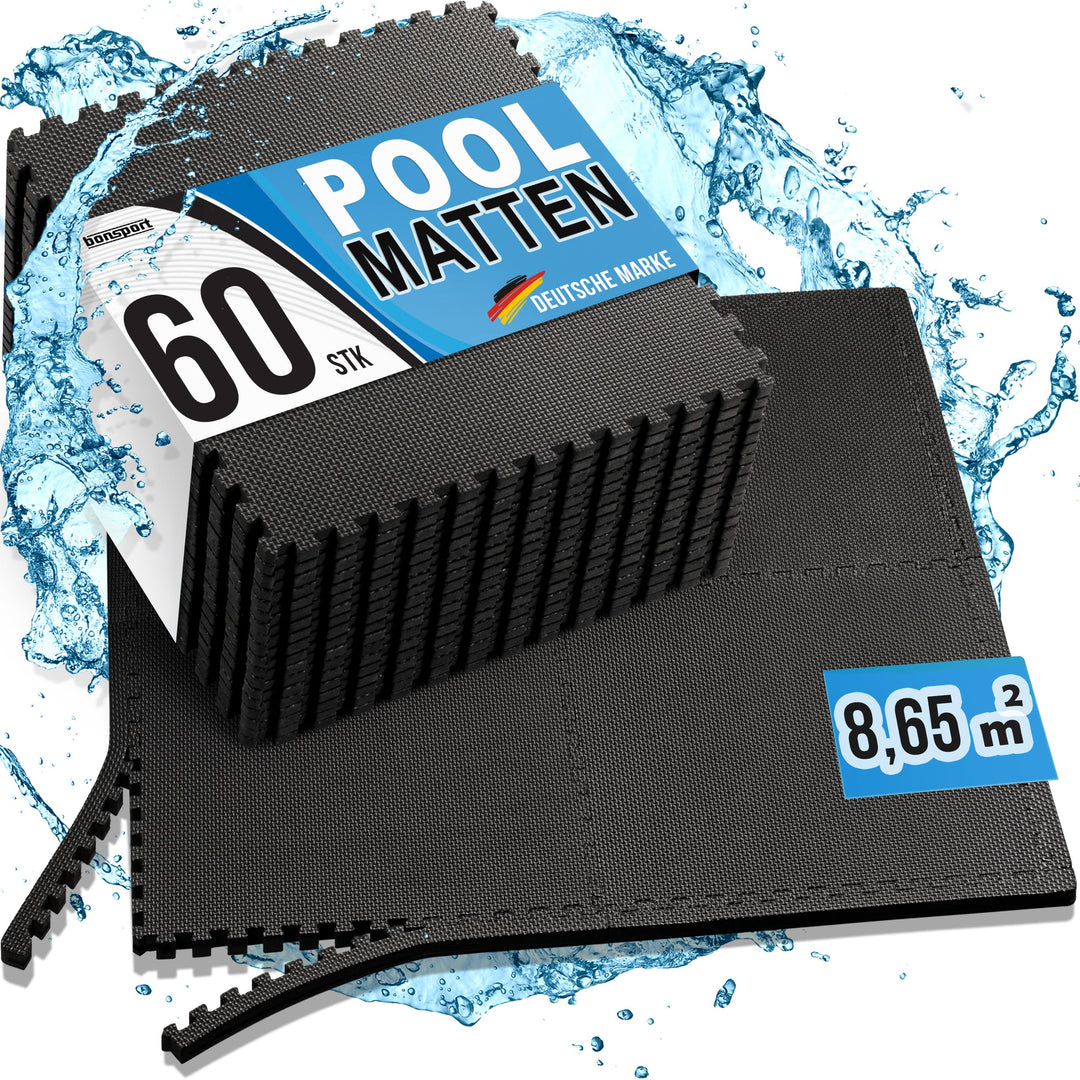 bonsport Pool Unterlegmatte Poolmatte 60 Stück - Bodenschutz Matte für den Pool/Planschbecken - Bode