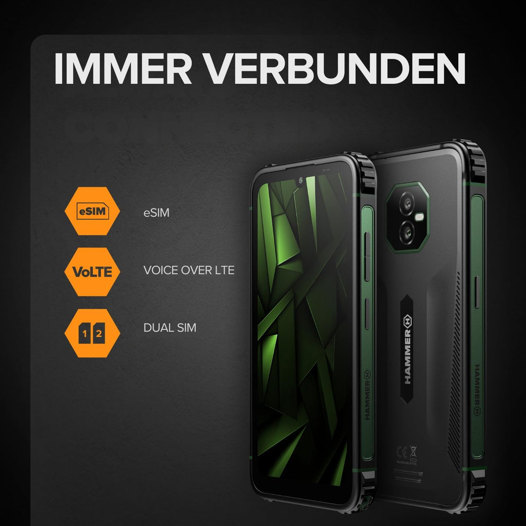 Hammer Ranger 4G 8+8GB/256GB Outdoor Handy, Baustellenhandy und Rugged Smartphone, 6" Display, IP69