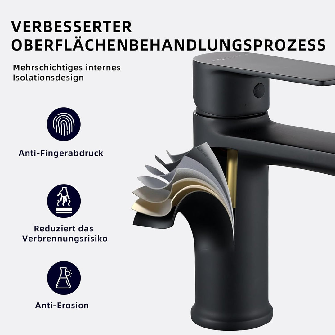 BELZ Wasserhahn Bad, Einhebel-badarmatur, Armatur Badezimmer, Mischbatterie Bad, Höhe 96 mm, Energie