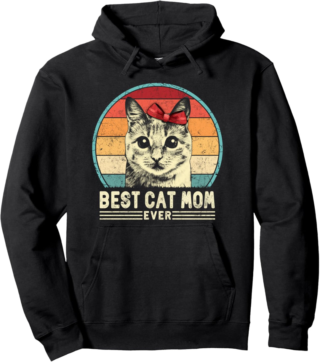 Beste Katze Mama aller Zeiten Vintage Retro Katze Mama Katze Mutter Pullover Hoodie