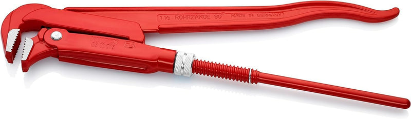 KNIPEX Rohrzange, 90 Grad abgewinkeltes Maul, Chrom-Vanadium, rot pulverbeschichtet, 420 mm, 83 10 0