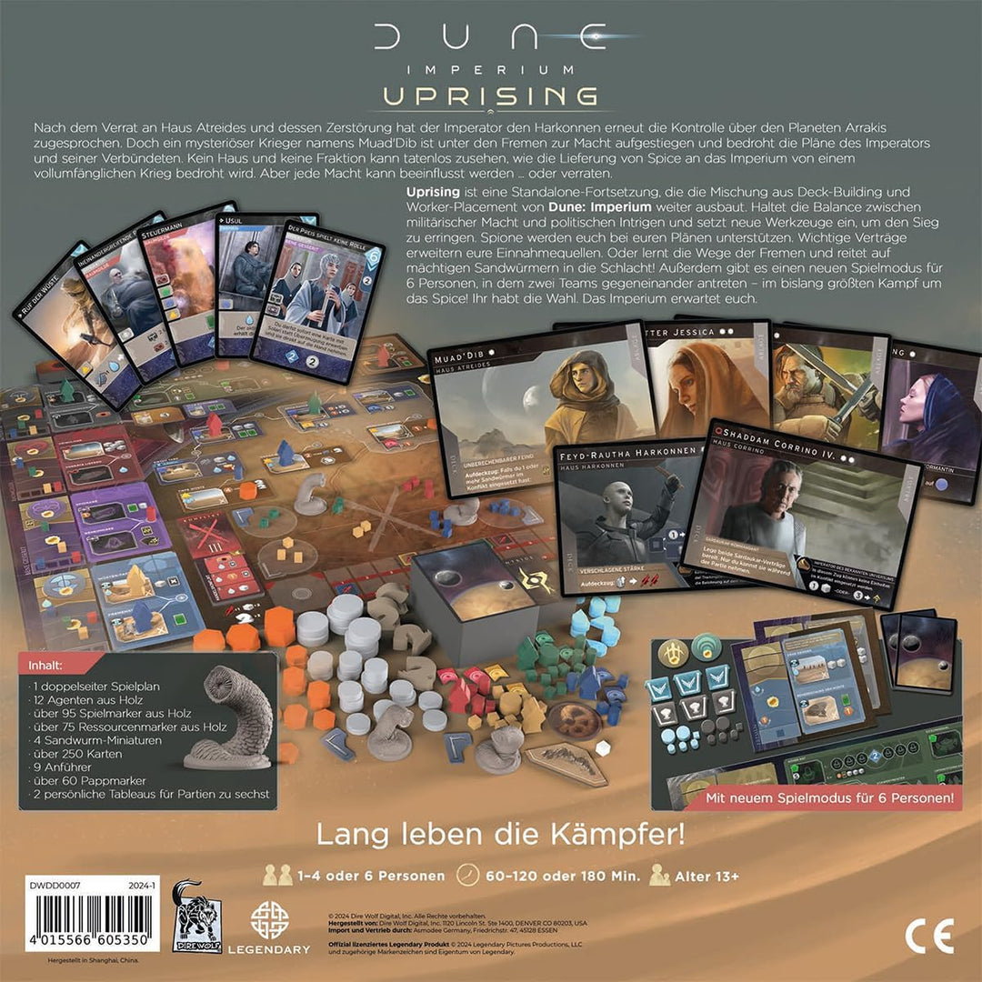 Dire Wolf Digital, Dune: Imperium – Uprising, Erweiterung, Kennerspiel, Strategiespiel, 1-6 Spieler,