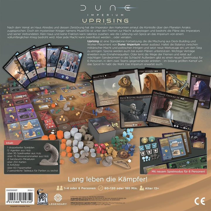 Dire Wolf Digital, Dune: Imperium – Uprising, Erweiterung, Kennerspiel, Strategiespiel, 1-6 Spieler,