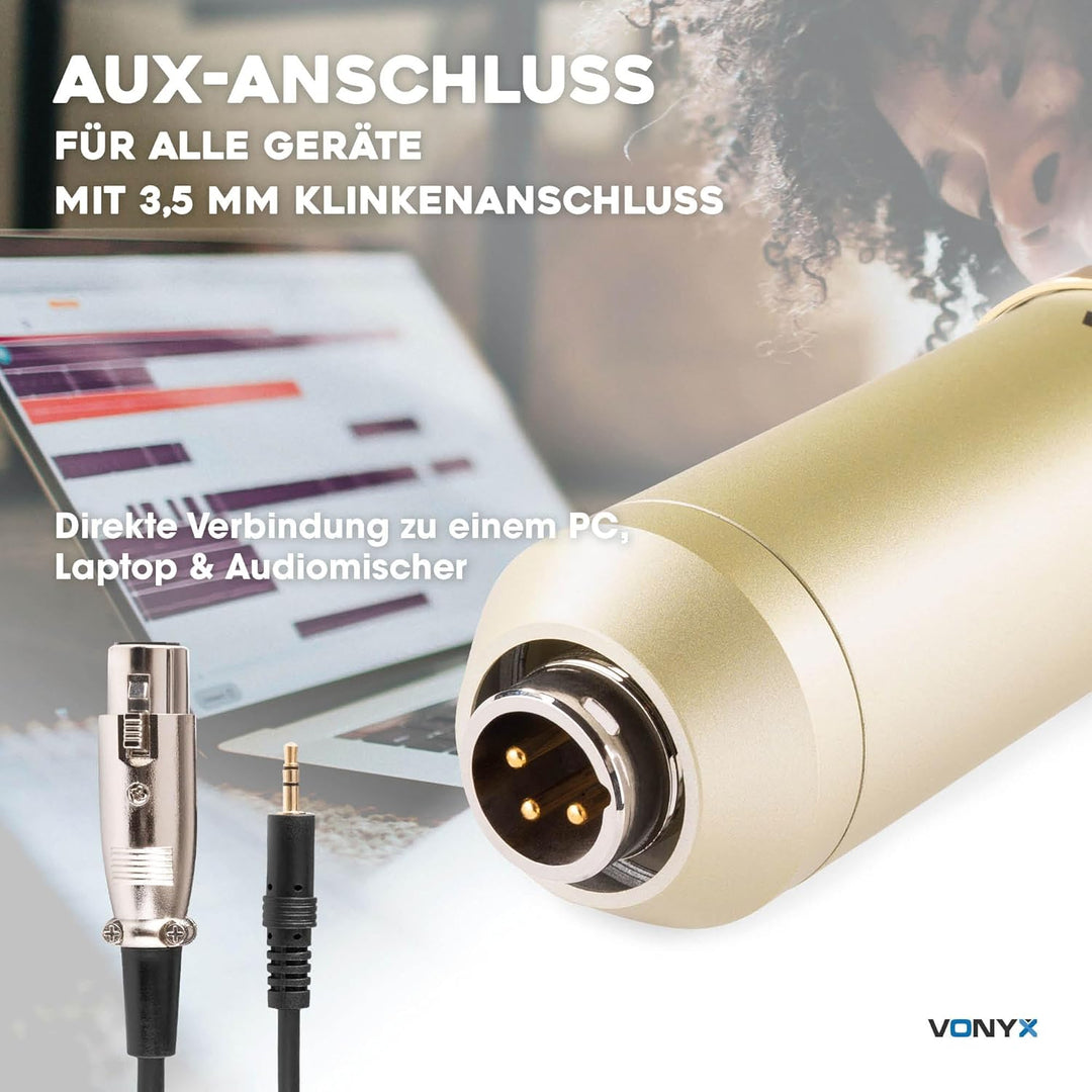 VONYX CM400C Studio Mikrofon - Gaming Mikrofon PC, Streaming Microphone, Mikrofon mit Stossdämpfer H