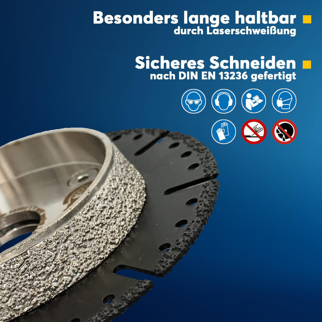Profi Diamant-Trennscheibe Anfasscheibe für KG Rohre, Diamantscheibe 125 mm, vakuumgelötet, schneide