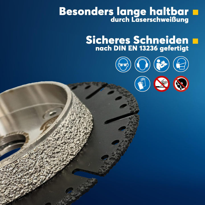 Profi Diamant-Trennscheibe Anfasscheibe für KG Rohre, Diamantscheibe 125 mm, vakuumgelötet, schneide