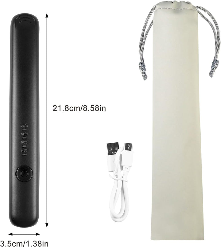 Glätteisen Kabellos, Tragbarer Mini Haarglätter und Lockenstab 2-in-1, Aufladbarer Haarglätter mit 4