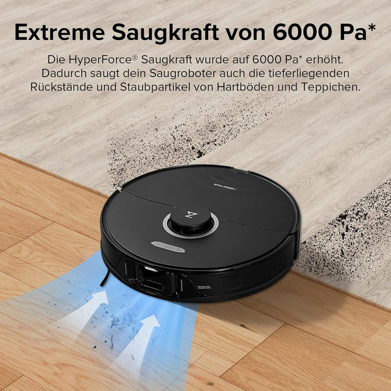 roborock S8 Saugroboter mit Doppelbürste & 6000Pa & 3D strukturierte leichte Hindernisvermeidung Sta