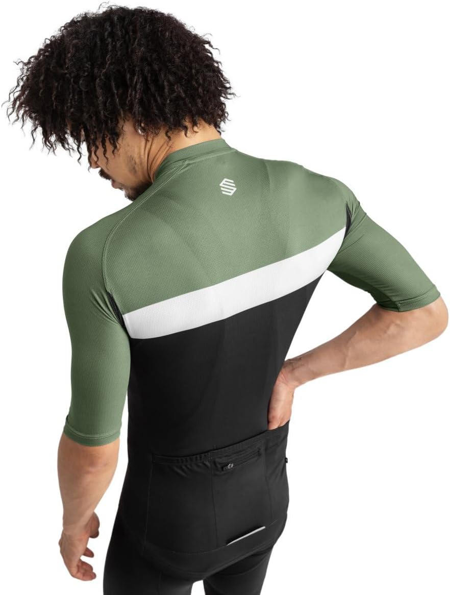 SIROKO M3 Radtrikot Herren Kurzarm Ultraleicht Aerodynamische Fahrradbekleidung XS Schwarz/Olivgrün,