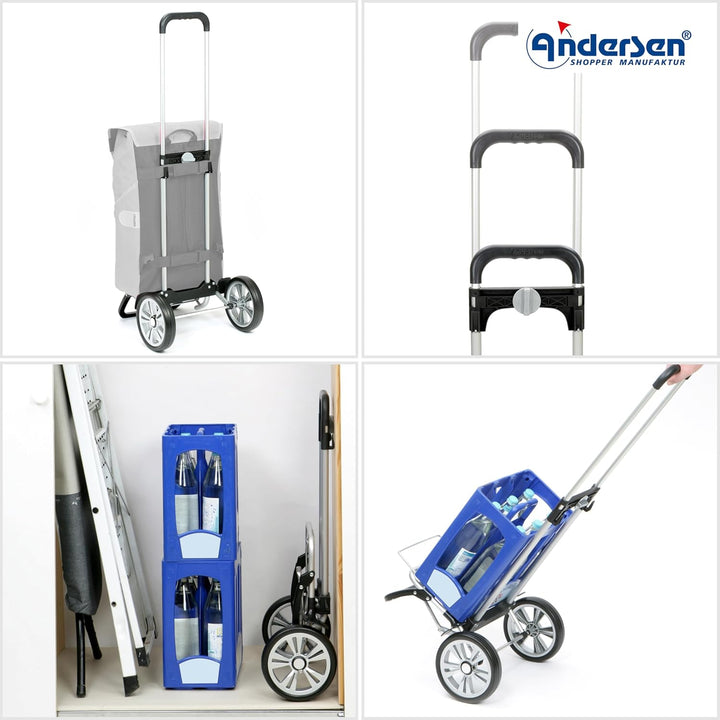 ANDERSEN Einkaufstrolley - Alu Star Shopper Tamo anthrazit 51 L Reflektor,Thermo, Aluminium, höhenve