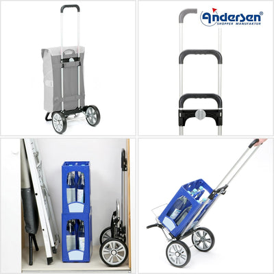 ANDERSEN Einkaufstrolley - Alu Star Shopper Tamo anthrazit 51 L Reflektor,Thermo, Aluminium, höhenve
