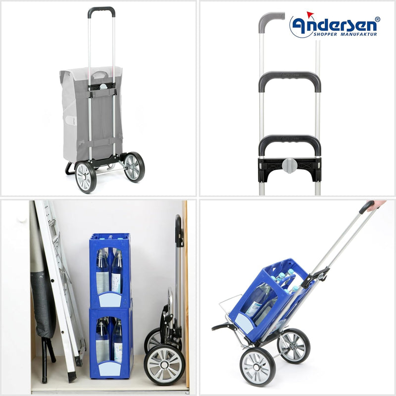 ANDERSEN Einkaufstrolley - Alu Star Shopper Tamo anthrazit 51 L Reflektor,Thermo, Aluminium, höhenve