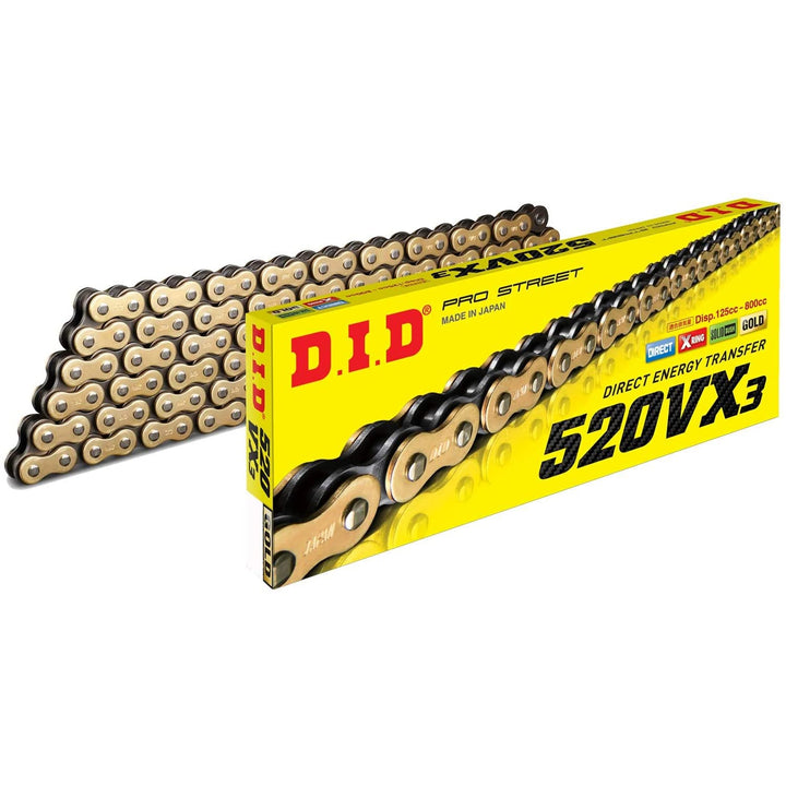 D.I.D 520VX3 Gold X-Ring Kette 116 Glieder
