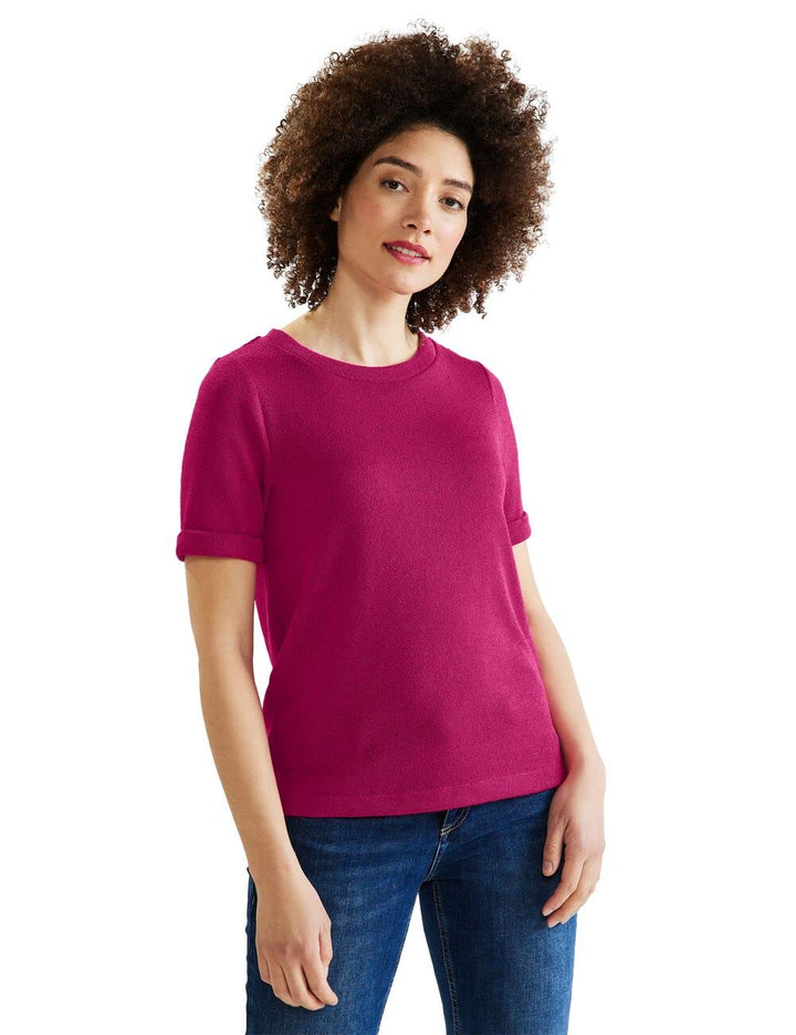 Damen Strukturmix T-Shirt 38 Nu Pink, 38 Nu Pink