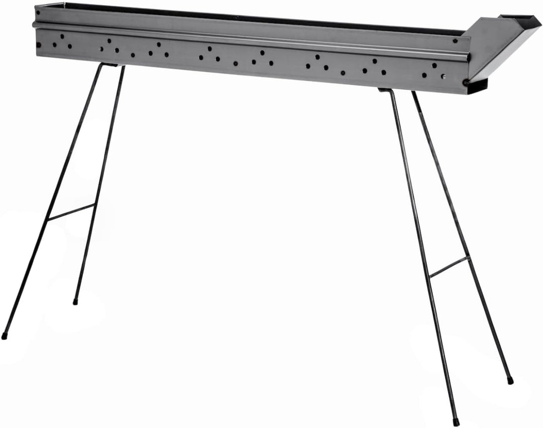 Fabermec Barbecue Spiesschengrill Holzkohlegrill für Fleischspiesschen, Würstchen, Spiesse 110 cm au