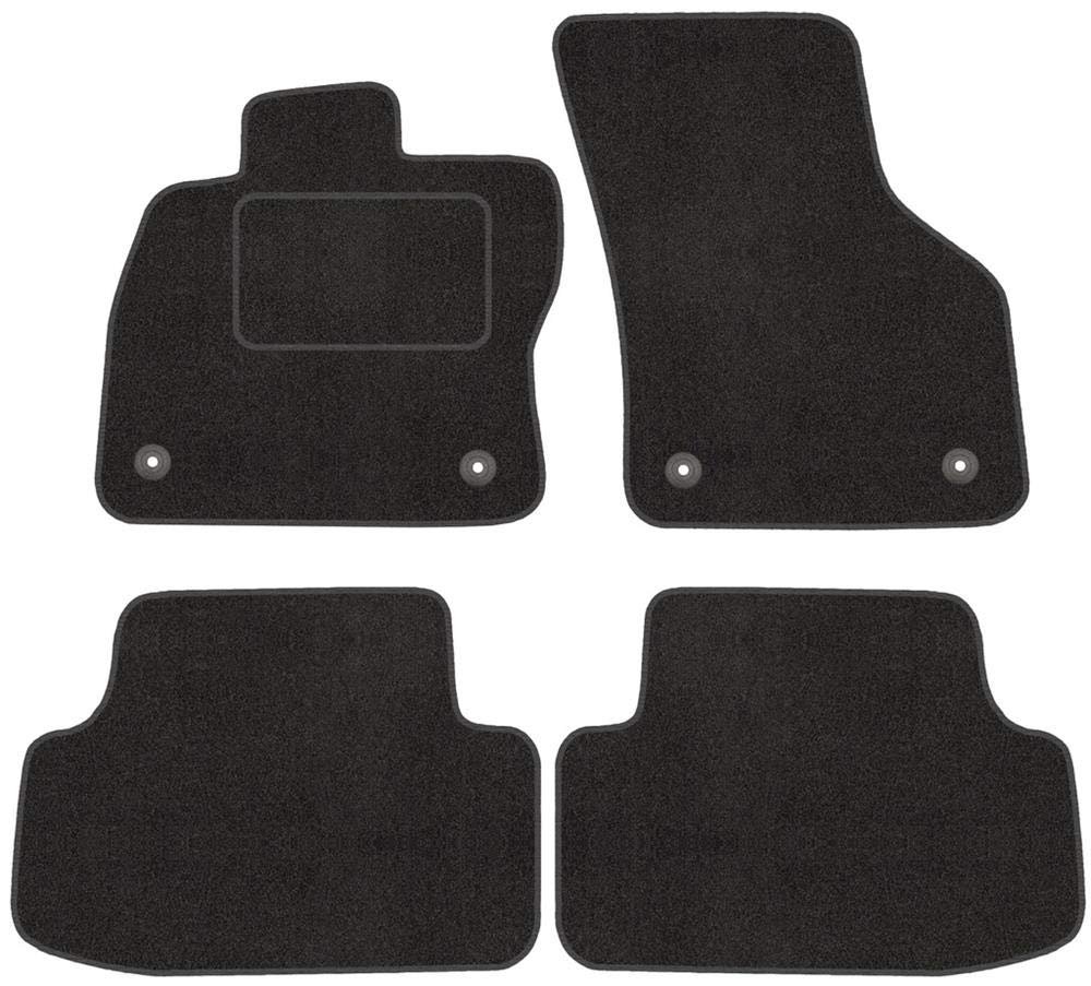 Fussmatten mit Clips 4er Set für VW Golf 7 VII 2012-2019 Velours Automatten Vorne, Hinten + Clips, V