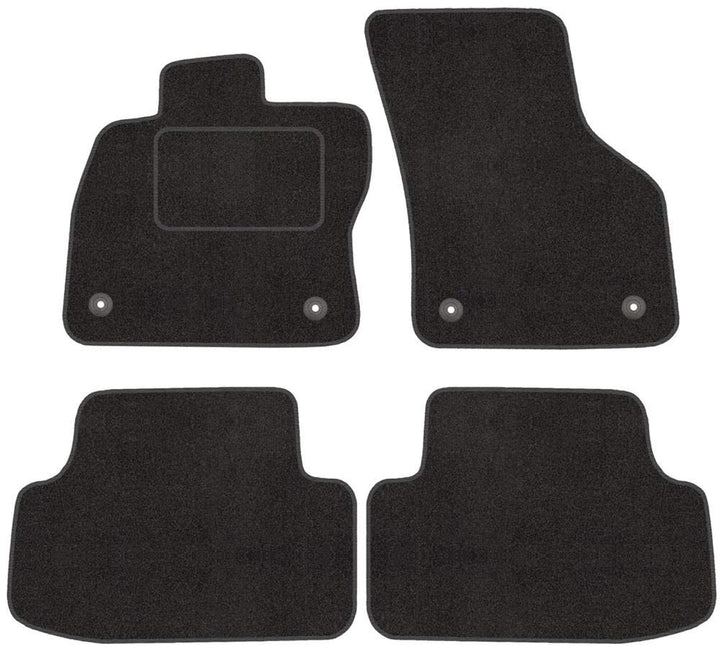 Fussmatten mit Clips 4er Set für VW Golf 7 VII 2012-2019 Velours Automatten Vorne, Hinten + Clips, V