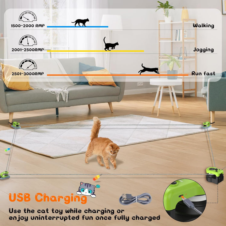 ITSHINY Katzenspielzeug Elektrisch, Katzenspielzeug Selbstbeschäftigung mit anpassbaren Laufwegen, A