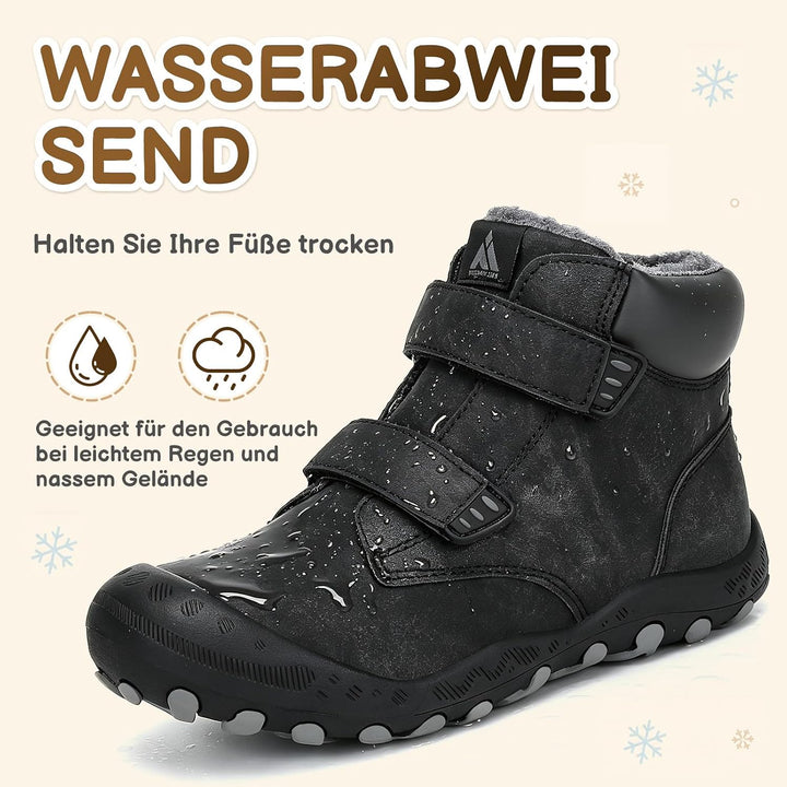Mishansha Kinder Winterschuhe Gefüttert Winterstiefel für Jungen Mädchen Gr.24-38 34 EU Schwarz, 34