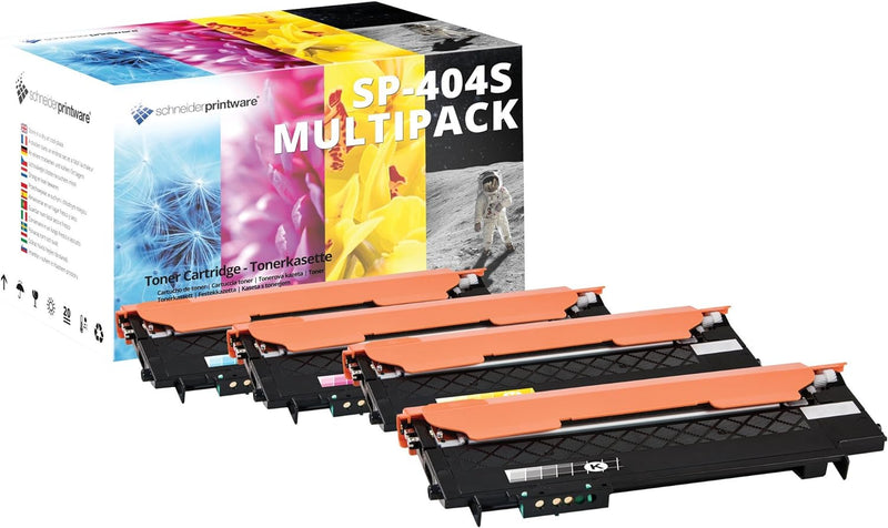 4 Schneider Printware Toner | 50 Prozent mehr Druckleistung | als Ersatz für CLT-P404C, CLT-K404S, C