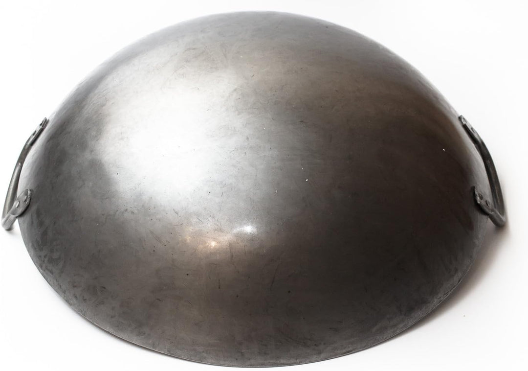 Craft Wok Grosser, schwerer, handgefertigter Wok aus Carbonstahl im Kanton-Stil, 40 cm (Rundboden) /