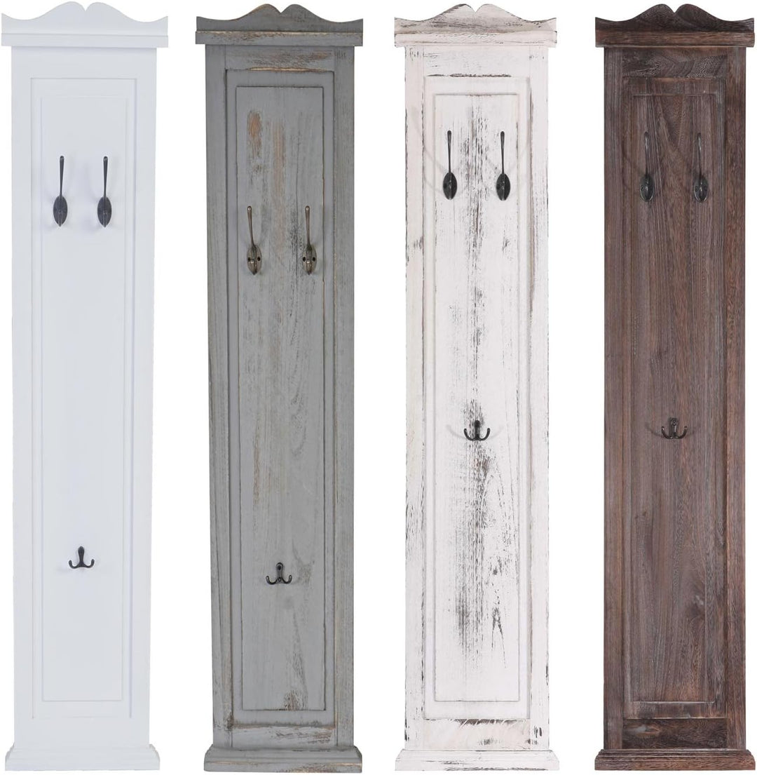 Mendler 2er-Set Garderobe T33, Wandgarderobe Garderobenpaneel, Wandhaken Holz 109x28x4cm - grau shab