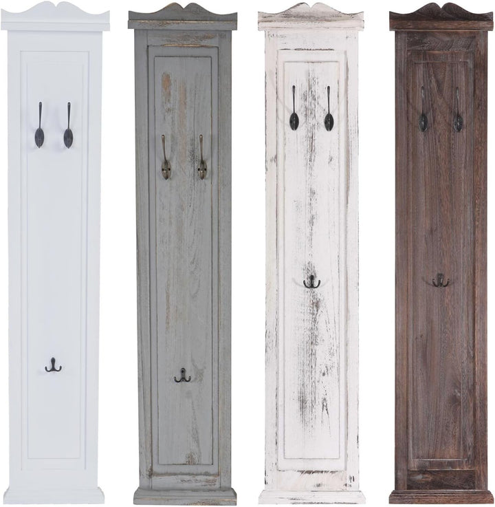Mendler 2er-Set Garderobe T33, Wandgarderobe Garderobenpaneel, Wandhaken Holz 109x28x4cm - grau shab