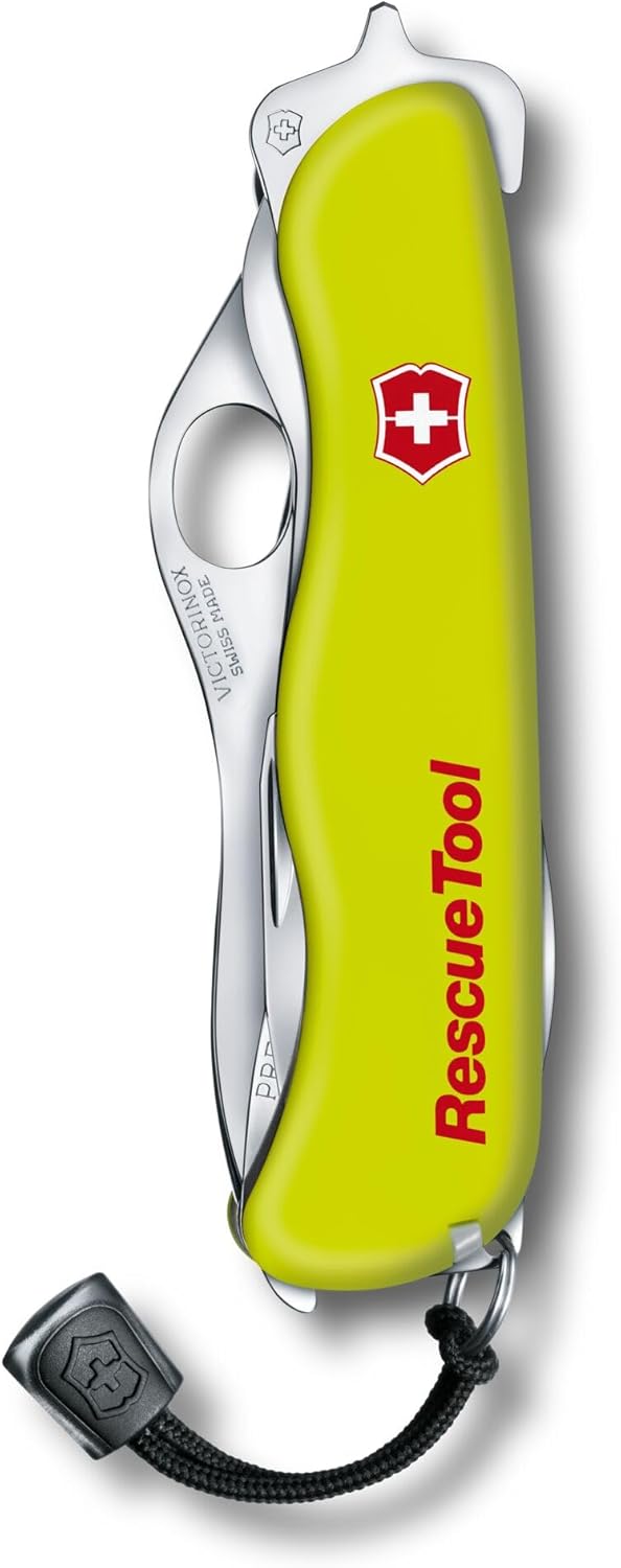 Victorinox Schweizer Taschenmesser Rescue Tool, Swiss Army Knife, 14 Funktionen, Frontscheibensäge,