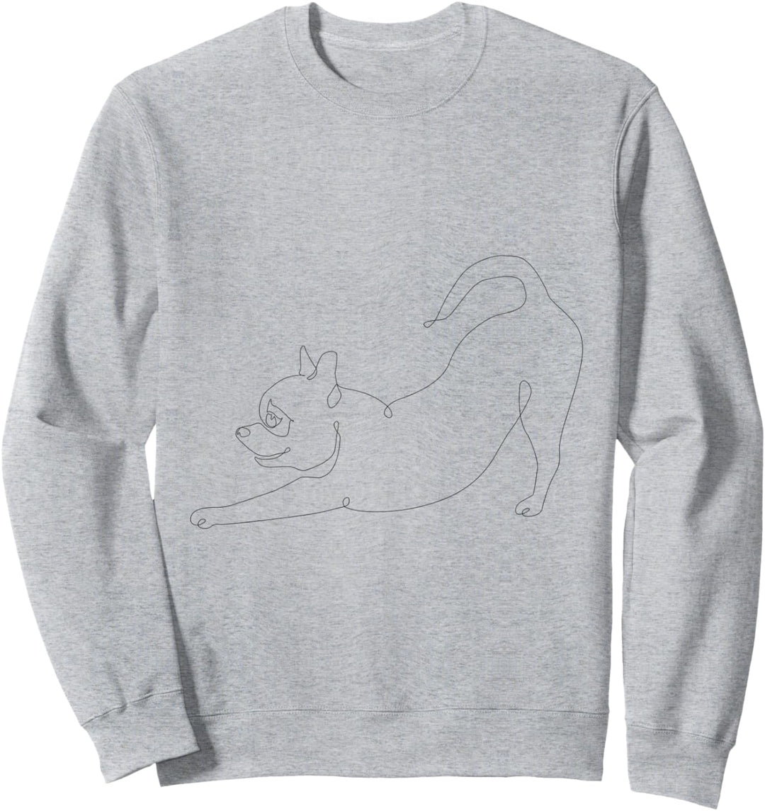 One line Chihuahua Downward Dog Sweatshirt