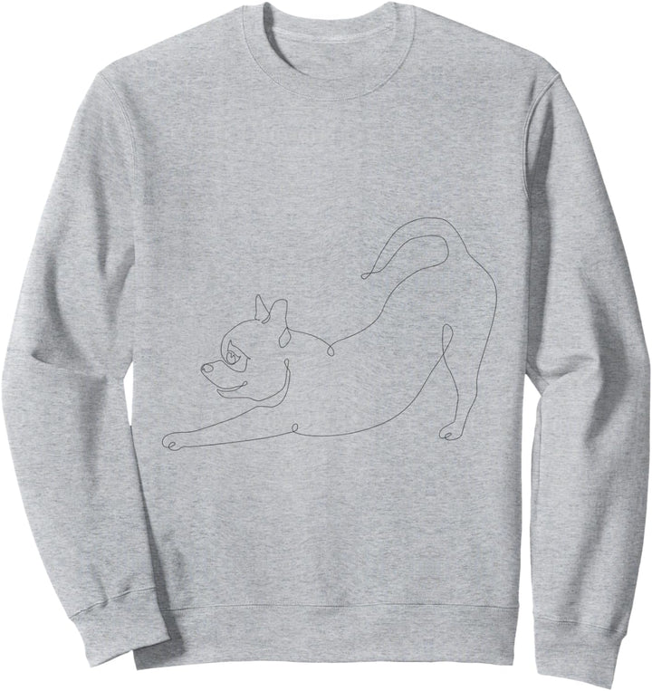 One line Chihuahua Downward Dog Sweatshirt
