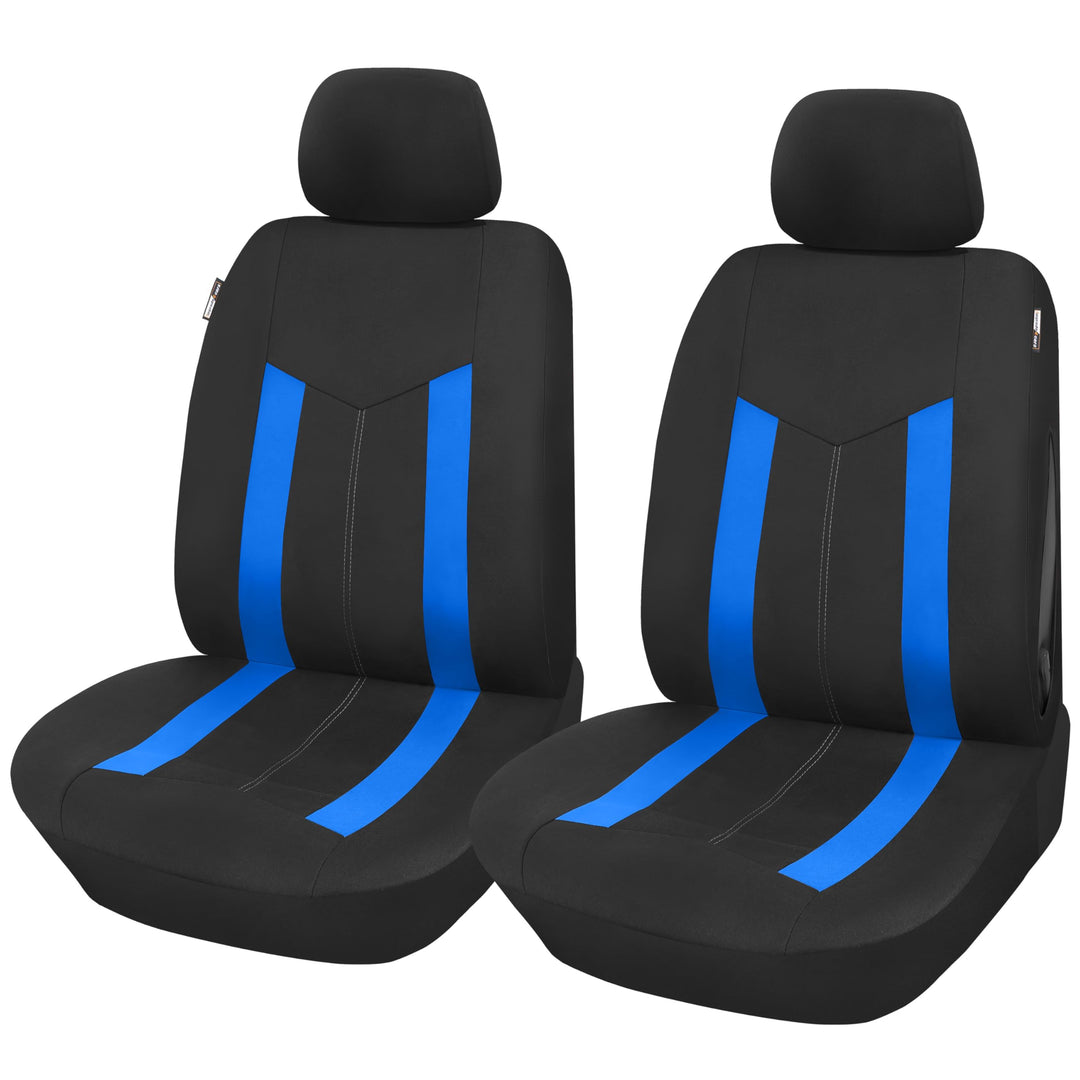 Upgrade4cars Autositzbezüge Set für die Vordersitze Blau | Auto-Schonbezüge Universal Schwarz Auto-S
