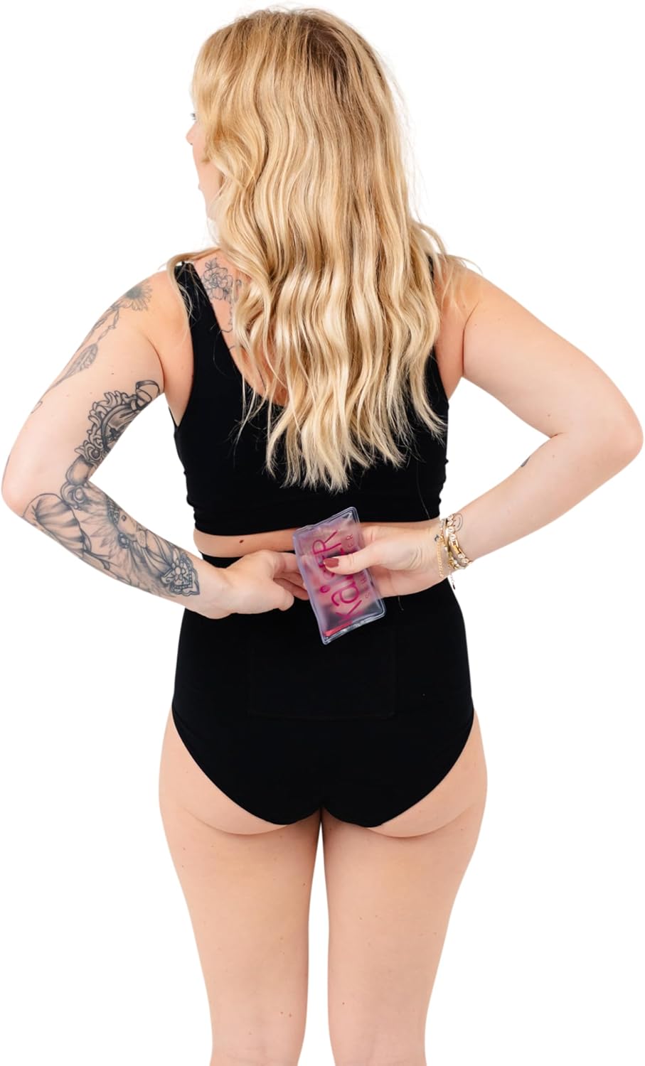 Kaiserschlüpfer Rückenschmeichler - Schwarze Unterhose für Damen mit Zwei Wärmepads - die Wärmflasch