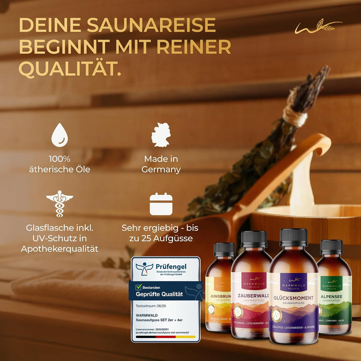 Warmwald - Saunaaufguss - Sauna Aufgussmittel mit natürlichen ätherischen Ölen - Saunaöl - Saunaduft