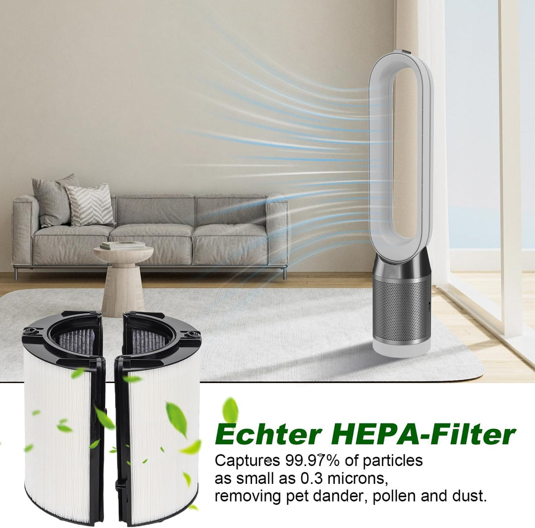 2 in 1 HEPA Ersatzfilter Kompatibel mit Dyson Luftreiniger DP04 HP04 HP06 HP07 HP09 PH01 PH02 PH03 T