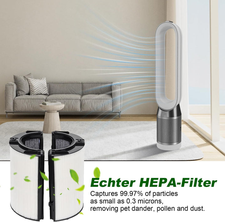 2 in 1 HEPA Ersatzfilter Kompatibel mit Dyson Luftreiniger DP04 HP04 HP06 HP07 HP09 PH01 PH02 PH03 T