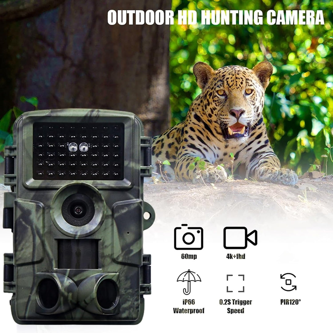 LMHOME Wildkamera, 60 MP 4K Video Wildkamera mit 2.0" LCD-Bildschirm, Wildkamera mit Bewegungsmelder