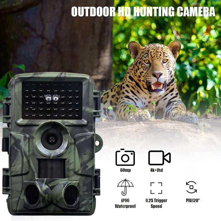 LMHOME Wildkamera, 60 MP 4K Video Wildkamera mit 2.0" LCD-Bildschirm, Wildkamera mit Bewegungsmelder