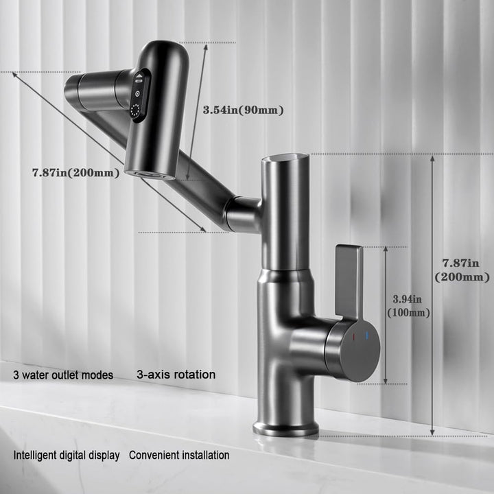 Smart Temperatur Badezimmer Wasserhahn, Einhand-Badezimmerarmatur, Waschbeckenarmatur, Küchenarmatur