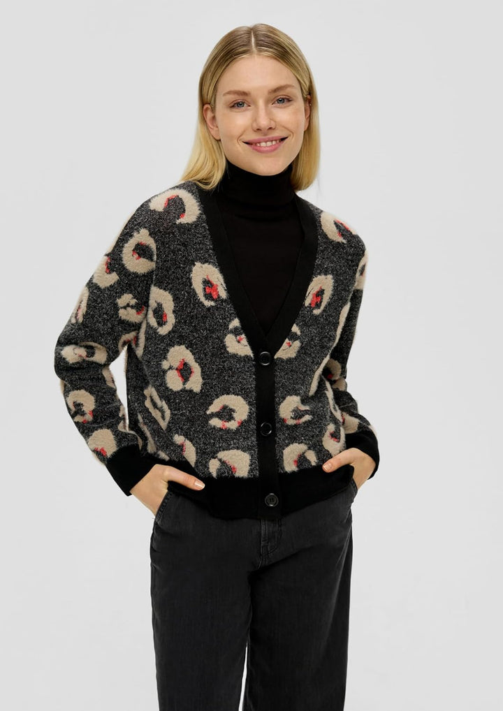 s.Oliver Damen Strickjacke mit Allover Muster, 99b1