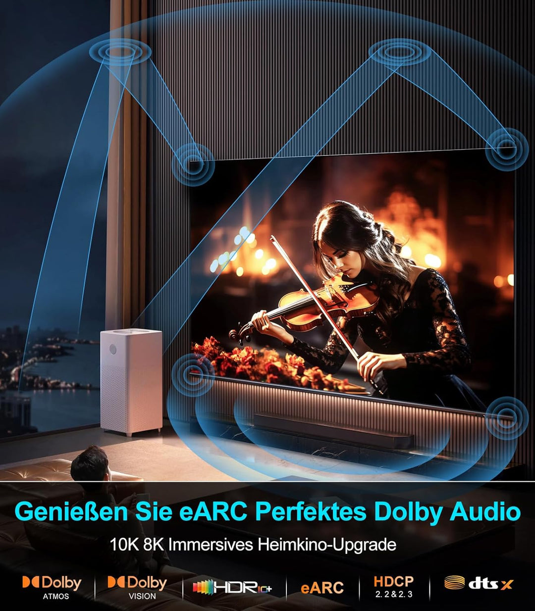 Sniokco 10K 8K 4K HDMI 2.1 Kabel 2.5Meter Zertifiziert 48Gbps High Speed | Unterstützung 0.01ms 4K 2